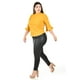 thumbnail image 2 of Blusa de manga 3/4 con olan Roman Fashion /Tallas Extras, 012 (Mostaza) amarillo 42, 2 of 6