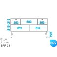 thumbnail image 5 of Mueble Rack Para hasta Tv 42' BRV Moveis BPP 31-129 2 cajones 3 nichos, 5 of 5