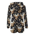 thumbnail image 6 of YUNAFFT Christmas Print Plush Hood with Ears Jumpsuit Pajamas for Women with Long Sleeves Shorts and Front Zipper Loungewear Sleepwear, 6 of 7