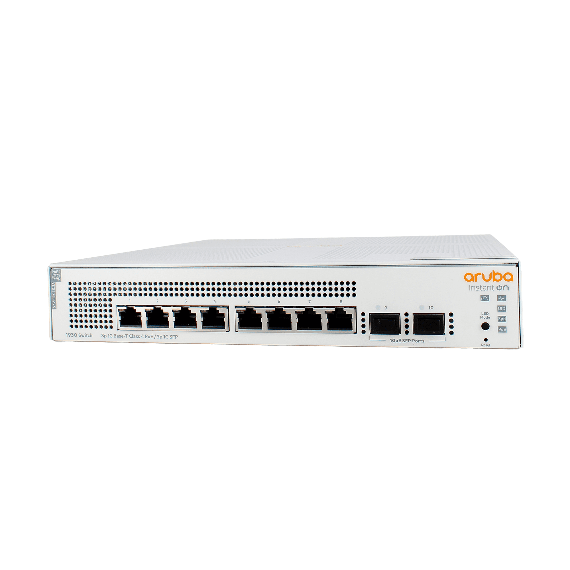 HPE Networking Instant On Switch Series 1930 8-Port Gb Smart-Managed Layer 2+ Ethernet Switch with PoE (JL681A#ABA) Bundle with 8x Ethernet Cables, Surge Protector, Cable Ties, Fiber Cloth