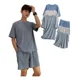 thumbnail image 1 of Pijama Cortos Seda De Hielo Cómodo Para Hombre 2 Piezas, 1 of 8