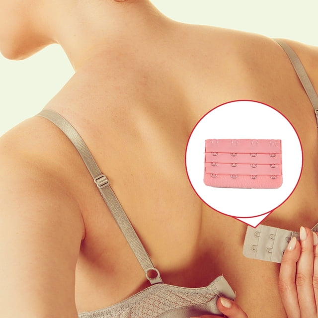 Extension Strap Bra Extenders Buckle 4 Universal Extension Strap Hook Breathable Practical Accessories Adjustable Replacement 3 Rows Underwear cream pink