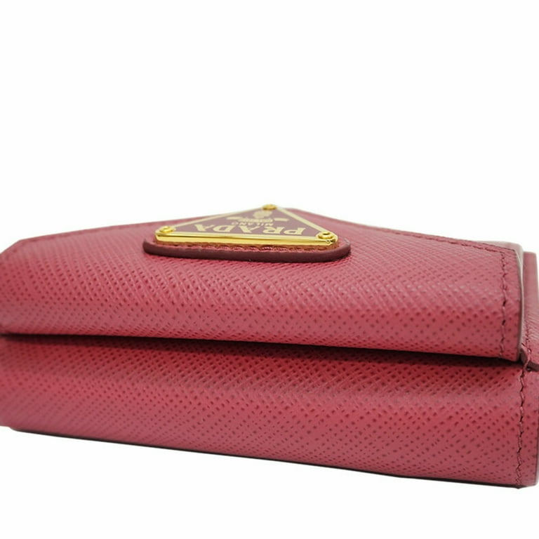 Prada Pink Saffiano Leather Wallet on Chain, Luxury, Bags