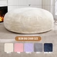thumbnail image 4 of 6ft Bean Bag Chairs for Adults Large Beanbag Chair with Plush Faux Fur Cover Big Bean Bag Chair for Living Room Bedroom Dorm Office - White (70" x 70" x 15"), 4 of 15