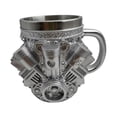 thumbnail image 2 of Taza de café con motor, decoración única para escritorio, taza de acero inoxidable y resina con modelo de motor de coche. V6 S, 2 of 6