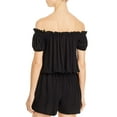 thumbnail image 2 of Kate Spade New York Heart Buckle Off-The-Shoulder Cover-Up Romper Black XS, 2 of 4