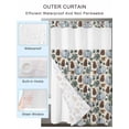 thumbnail image 2 of No Hook Cloth Fabric Shower Curtain with Snap in Liner, Fall Pumpkin Maple Waterproof Shower Curtains Set with See Through Top Window, Thanksgiving Mushrooms Rustic Pine Cone Bath Curtains 72"x72", 2 of 6