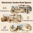 thumbnail image 3 of Twin Loft Bed with Ladder and Guardrails for Boys Girls, SESSLIFE Low Height Solid Wood Bed Frame, Space Saving Loft Bed with Under Bed Reading Nook, Play Area, Storage Space, White+Natural, 3 of 7