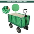 thumbnail image 6 of REDCAMP Steel Mesh Deck Rolling Wagon Cart, Heavy Duty Garden Utility with 900lb Capacity, Green, 6 of 9