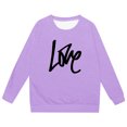 thumbnail image 3 of Toddler Sweatshirt Girls Long Sleeve Toddler Purple Sweatshirt Pullover Crewneck Blouse Shirt Tops Fall Clothes Toddler Clothes for Girls 18-24 Months, 3 of 3