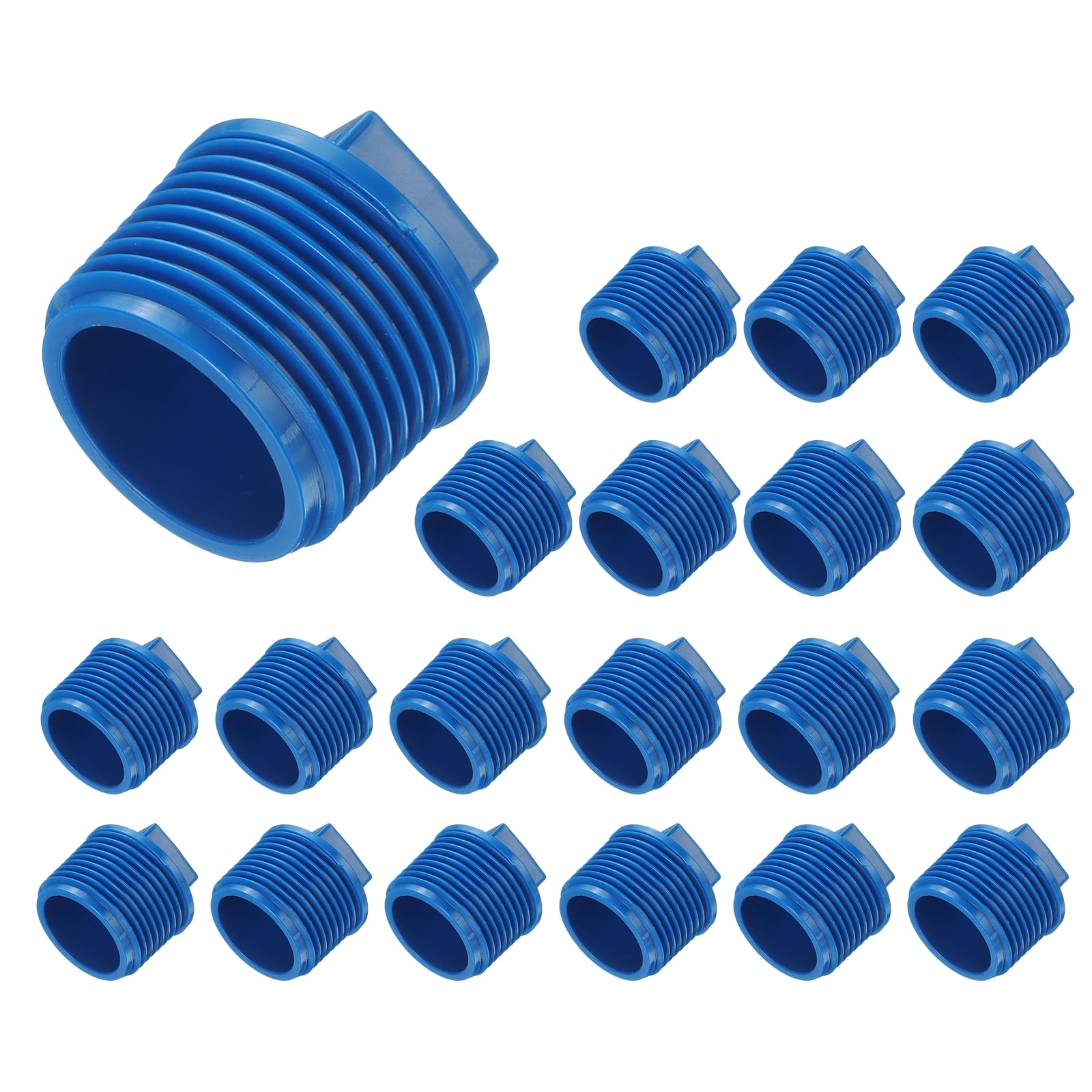 24 Piezas Tapones De Tubería De Agua Con Rosca - Tapones Plásticos Reutilizables 3/4, 1 Y 1/2 Pulgada Con Cinta Y Anillos