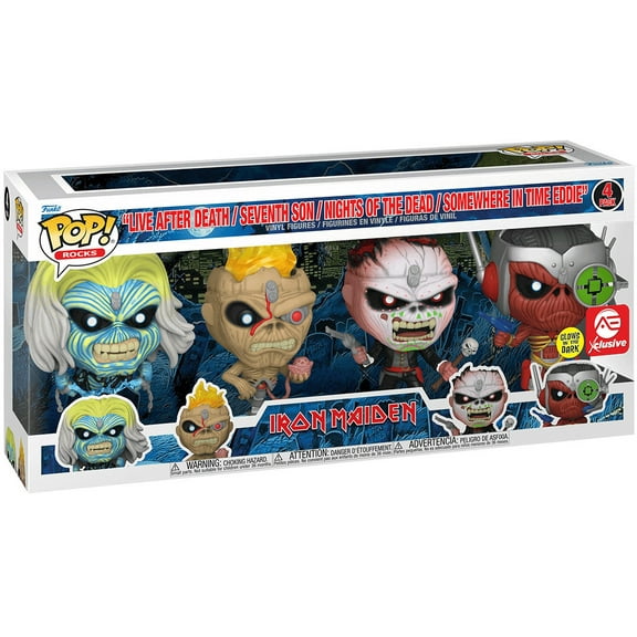 FUNKO POP! ROCKS: Iron Maiden - Eddie 4PK Glow in the Dark Box Set (AE Exclusive)