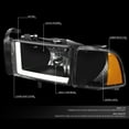 thumbnail image 4 of DNA Motoring For 94-02 Dodge Ram LED DRL Black Amber Corner Headlight Lamps Pair, 4 of 5