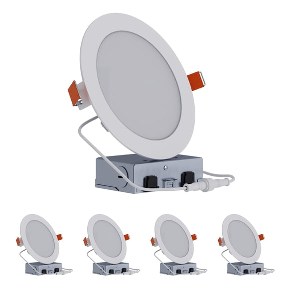 HALO HLB Recessed Lighting 6 Inch LED Canless, Dimmable w/Selectable Lumens and Color Temperatures 4-Pack- HLB6LSFS5-4PK