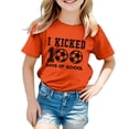 thumbnail image 4 of PMVFHDE Hauts pour Filles Grande Taille Hauts pour Filles T-Shirts pour Filles T-Shirts Graphiques Garçon et Fille Mode Décontractée Imprimé Col Rond Manches Courtes T-Shirt Haut Orange, 10-11 Ans, 4 of 4
