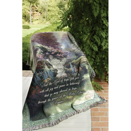 Hope Tapestry Throw - Manual Woodworkers & Weavers The Garden of Hope Verse Tapestry Cotton Throw