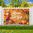 thumbnail image 2 of Colorful Design Happy Fall Banner Scarecrow Decor Happy Fall Y'all Pumpkin Decoration Harvest Theme for Autumn Gathering Thanksgiving Party Home Decoration, 2 of 9