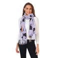 thumbnail image 2 of FORMRS Womens Scarf Winter Soft Long Big Warm Shawls Wrap Tassel Scarves, Purple Halloween Pumpkin, 2 of 9