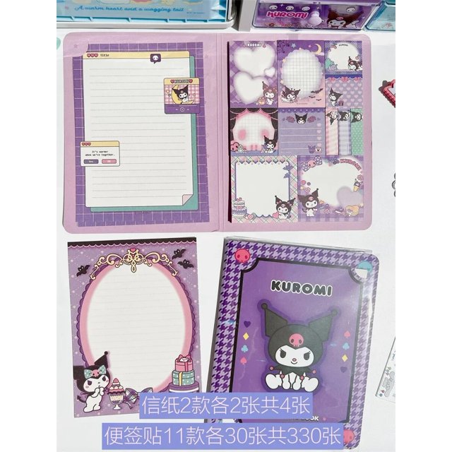 Kawaii dibujos animados Sanrio notas adhesivas carta combinación de papel My Melody Cinnamoroll Kuromi lindo cuaderno manual papelería regalo