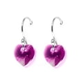 thumbnail image 4 of Juego de aretes y collar ZVEZDA de caucho con dije en forma de corazón plata mexicana ley .925 fucsia, 4 of 5