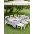thumbnail image 4 of Outdoor Tablecloth with Umbrella Hole for Patio/Picnic/Party/Camping, Vintage Farmhouse Waterproof Table Cloth Rectangle Table Cover Washable, Blue Country Texas Star Vines Wooden (52"x 70"), 4 of 8