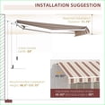 thumbnail image 5 of Retractable Patio Awning, 13' x 8' Manual Crank, UV Water Resistant for Deck Balcony Yard, Crimson Red Stripes | Aluminum | Rectangle, 5 of 10
