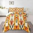thumbnail image 3 of Manfei Retro Rustic Flower Bedding Comforter Set,Boho bohemian Floral Twin Comforter Sets,Orange Beige Bedding Set For Boys Kids,Breathable Home Decor Reversible,2 Pieces, 3 of 9
