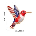 thumbnail image 3 of Patriotic USA Flag Hummingbird Enamel Brooch,"American Flag Star Stripe Rhinestone Inlaid Bird Lapel Pin,For Independence Day Holiday Clothing Decor(Watermelon Red), 3 of 5