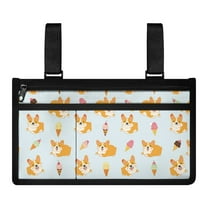 COEQINE Corgi Wheelchair Armrest Side Hanging Storage Bag for Seniors Wheelchair Side Organizer Storage Bag Armrest Pouch Wheelchair Side Bag Armrest Pouch Small Wheelchair Bags
