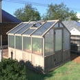 thumbnail image 3 of VEIKOUS 8x8ft Wood Walk-in Greenhouse for Outdoor W/ Adjustable Roof Vent & Lockable Door for Backyard, Patio Garden, 3 of 16