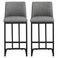 Yaheetech 24.5'' Modern Upholstered Faux Leather Bar Stools,Set of 2