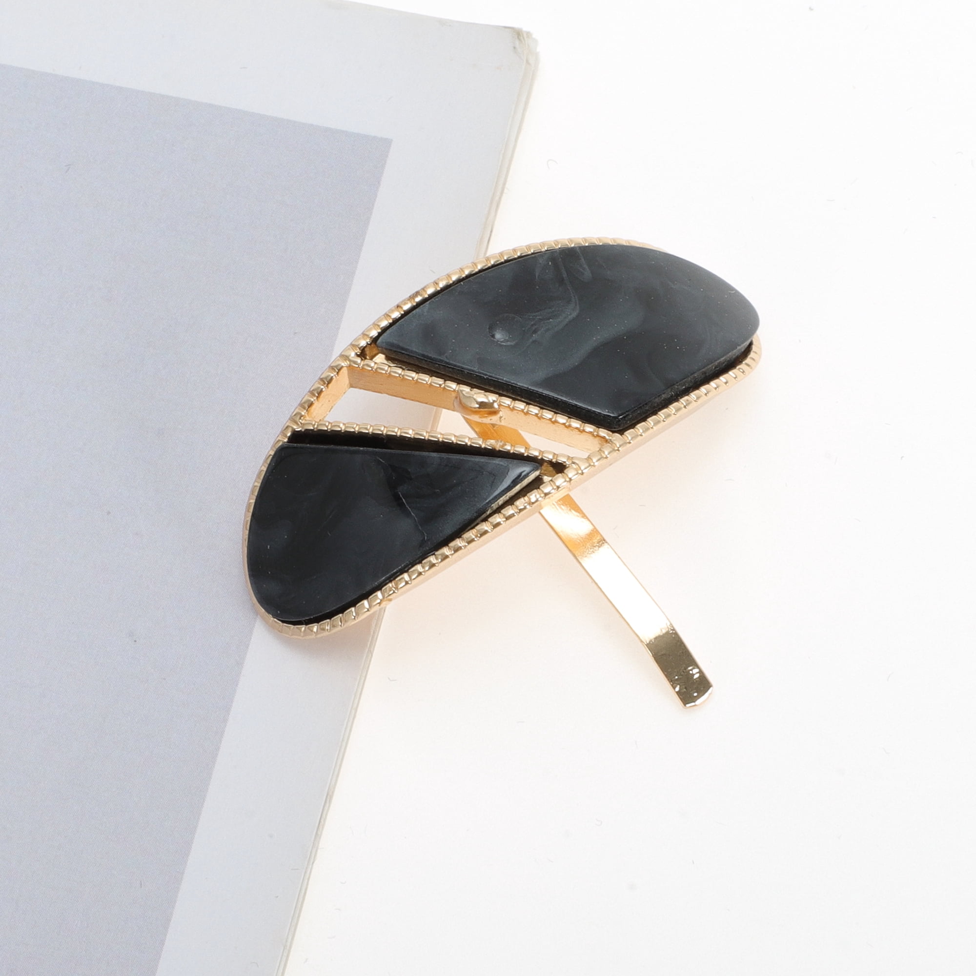 Unique Bargains Stylish Hollow Out Ponytail Buckle Hair Clip for Women 1 Pc Black