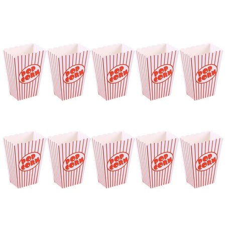 

10pcs Stripes Paper Popcorn Boxes Disposable Containers Tableware Baby Shower Birthday Party Supplies for Home Shop