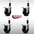 thumbnail image 2 of 3 Inch SS Phenolic Swivel 1-1/4 Inch Expanding Stem Caster Set Total Lock Brake, 2 of 2