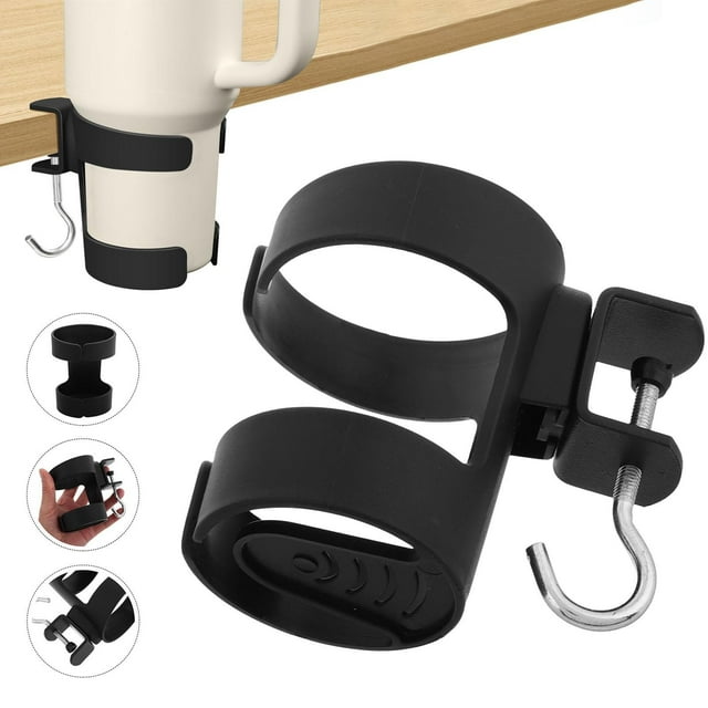 Adjustable Desk Cup Holder With Hook For Home And School Ideal For Spills And Organizing Mugs And Bottles,Desktop Cup Rack With Hook 2 In 1 Cup Holder