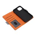 thumbnail image 4 of Funda para teléfono con tapa y hebilla magnética con diseño de billetera y tarjeta cosida para iPhone 13, color gris, 4 of 5