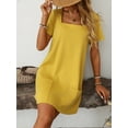 thumbnail image 5 of Yesfashion Womens Casual 2025 Summer Square Neck Short Sleeve Mini Dresses with Pockets, 5 of 9