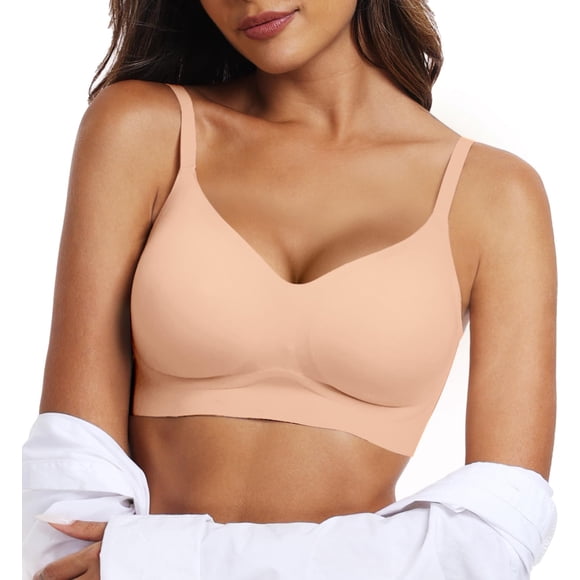 Sujetador inalámbrico OEAK cómodo para flexionar, soporte total, color nude
