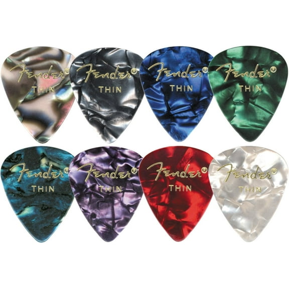Fender Premium Celluloid Abalone Medium Guitar Picks, Set of 12