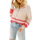 thumbnail image 3 of VISgogo Mujer Otoño Invierno Jersey de Punto Manga Larga Solapa Cremallera Patchwork Sudadera VISgogo moda, 3 of 8