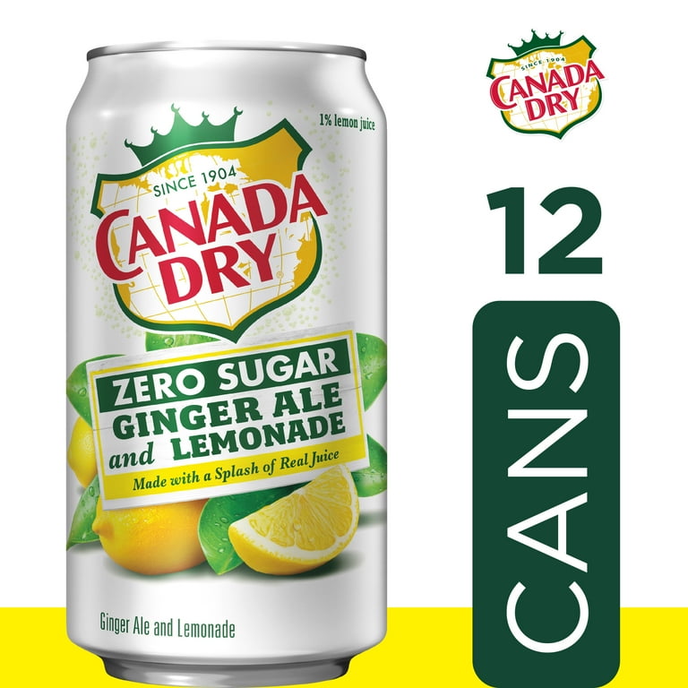 Canada Dry Zero Sugar, Caffeine Free, Lemon Ginger Ale Soft Drink