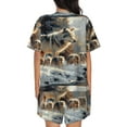 thumbnail image 3 of Lsque Wolf Family Winter Wonderland Women's Short-Sleeved Pajama Set - 2 Piece Soft and Lightweight Sleepwear Set-Small, 3 of 9