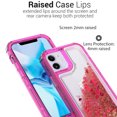 thumbnail image 4 of CoverON Apple iPhone 12 Mini Case (5.4"), Liquid Glitter Military Grade Heavy Duty Full Body Clear Bling Quicksand Phone Cover, Hot Pink, 4 of 8