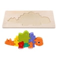 thumbnail image 1 of Rompecabezas de madera para niños, rompecabezas de dinosaurios de madera en 3D, juguetes Montessori, rompecabezas de números. Estegosaurio, 1 of 9