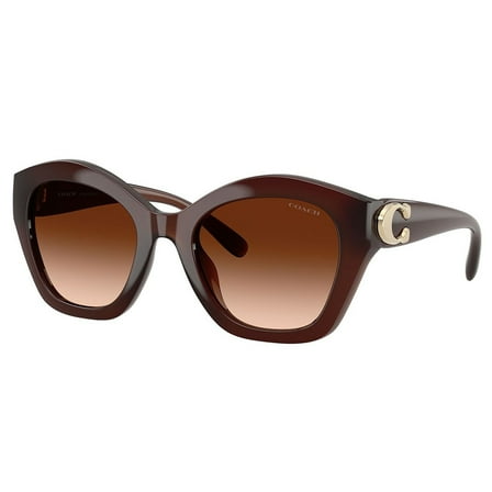 Coach HC 8421U Plastic Womens Irregular Sunglasses Milky Hazelnut 54mm Adult