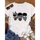 thumbnail image 1 of Camiseta de moda con cuello redondo y tres calaveras., 1 of 6