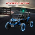 thumbnail image 4 of Xuanlur 24V 7AH 2 Seater Ride on Toys for Big Kids w/ 20" Large Seat, Remote Control, Bluetooth, 2X200W Powerful Motors, MP3, Lights, Power Car Wheels for Boys Girls, Blue, 4 of 9