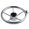 thumbnail image 1 of Hoffen 5-Spoke 11 Inch Destroyer Style Stainless Boat Steering Wheel Big Size Knob, 1 of 5