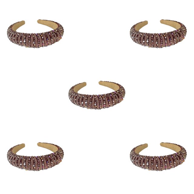 Diadema con cuentas de cristal Qarigey Tocado cierre ancho Flexible