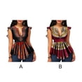 thumbnail image 3 of Minnieouse Camisa con cuello en V, jersey para mujer, blusa plisada con estampado Floral, camiseta para banquete de baile, accesorios superiores de moda de Prendas para la parte del cuerpo Vino rojo S Minnieouse AP009589-09, 3 of 6